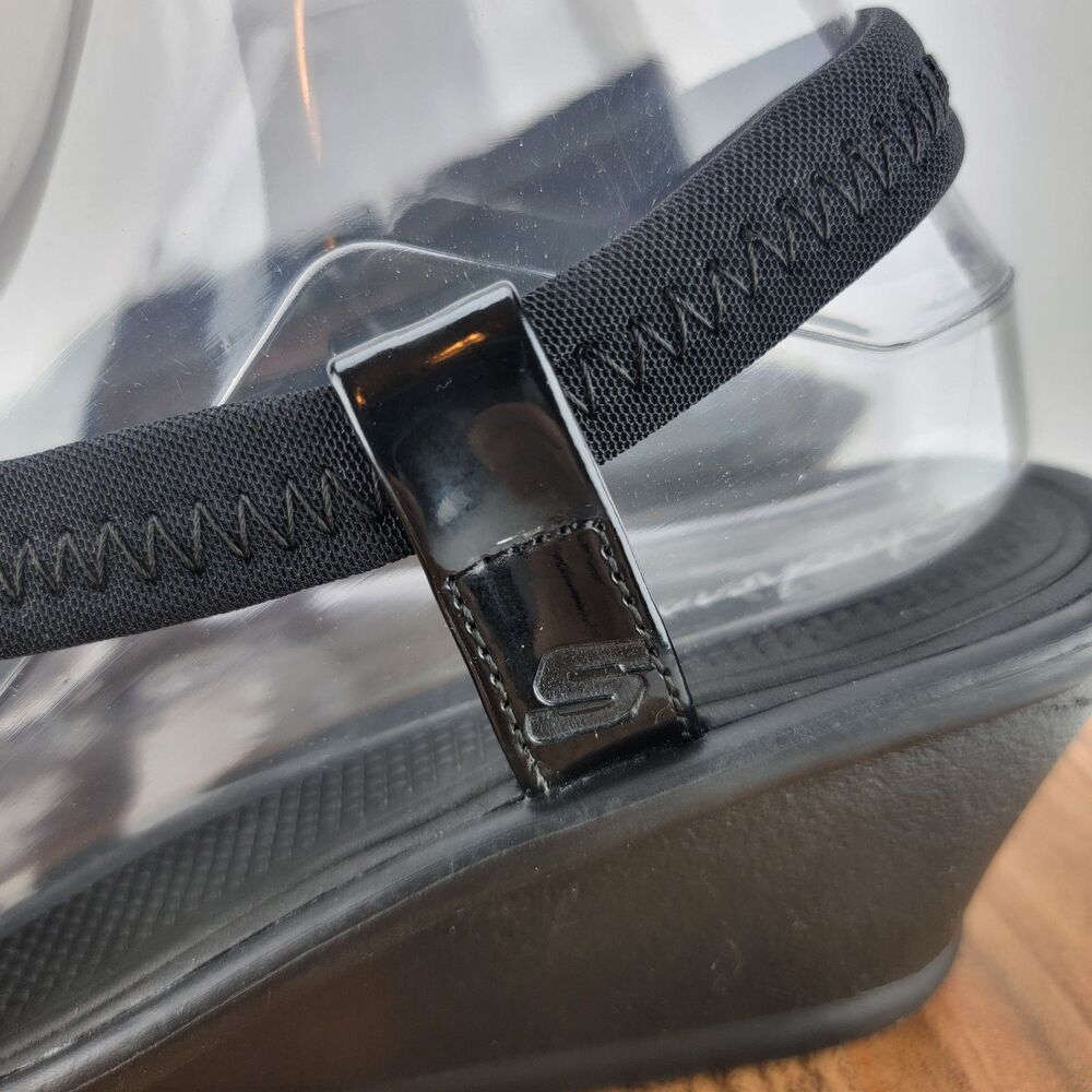 Skechers Womens Size 10 Black Cali Rumblers Slingback Wedge Sandals - Picture 2 of 10